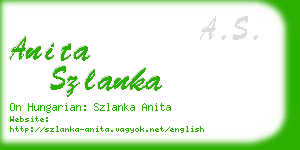 anita szlanka business card